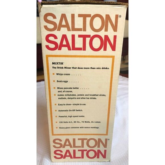 Vintage Salton Mixer The Drink Mixer Model MR-1 Open Box Used - Picture 10 of 10